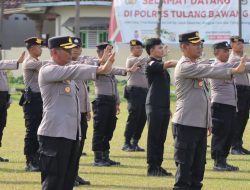 Polres Tulang Bawang Gelar Latkatpuan 12 Gerakan Pengaturan Lalu Lintas