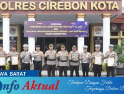 Polres Cirebon Kota Gelar Upacara Penerimaan Latja Siswa Diktukba Polri Gel. II Tahun 2024 dan Pemberian Penghargaan Personel Berprestasi