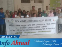 SKK Migas-KKKS Sele Raya Belida Santuni 50 Anak Yatim dan Lansia di Desa Lembak