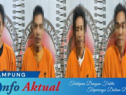 Gasak Narkoba di Menggala Timur, Polisi Tangkap Empat Pria Yang Sedang Asyik Pesta Sabu