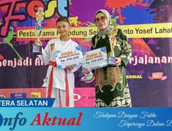 Azizah, Siswi SDN 16 Lahat, Sabet Dua Piala di Kejuaraan Karate St. Yosef