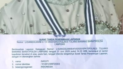 Gadis Asal Panaragan Jaya Diduga Dibawa Kabur Pria Asal Kabupaten Tetangga, Keluarga Lapor Polisi
