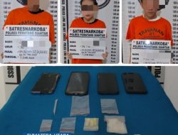 Tiga Orang di Ringkus Polisi Siantar, Shabu 12,43 gram, 8 Butir Pil Ekstasi 2,85 gram. di Amankan Dari Kamar