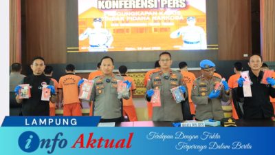 Kapolres Tulang Bawang Barat pimpin gelar Konferensi Pers, Paparkan Keberhasilan Pengungkapan Kasus Tindak Pidana Narkoba