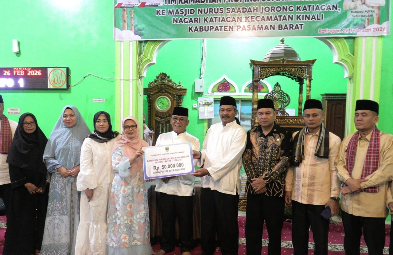 TSR Sumbar Kucurkan Rp50 Juta untuk Masjid Nurus Sa'adah di Nagari Katiagan Kecamatan Kinali