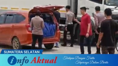 Tim Satlantas Polres OKU mengamankan sebuah minibus berwarna oranye bermuatan rokok yang diduga ilegal, Rabu (18/2/2026)