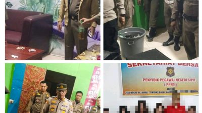 Patroli Gabungan Satpol PP, Polsek Pasaman dan TNI Tertibkan Kafe Karaoke di Jambak Selatan, Enam Orang Diamankan