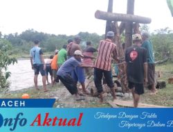 Warga Desa Canggai Gotong Royong Pasang Titi Ayon, Demi Akses Anak Sekolah dan Aktivitas Warga
