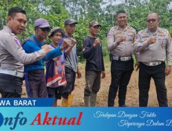 Sebagai Implementasi Ketahanan Pangan Nasional Dalam Rangka Penanam Jagung, Sat lantas Polres Kuningan Beri Bantuan Berupa Cairan Pembasmi Rumput Kepada Kelompok Tani Desa Cibulan