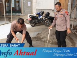 Kapolres Pasaman Barat Pimpin Gotong Royong di Masjid Al Mukminin, Salurkan Bantuan Material Bangunan