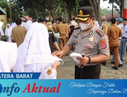 Antisipasi Dampak Kabut Asap, Kapolres dan Bupati Pasaman Barat Bagikan Masker Gratis di SMAN 1 Pasaman