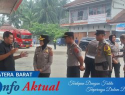 Kapolres Solok AKBP Rini Anggraini, S.S., S.I.K., melakukan kunjungan ke SPBU Koto Baru, Kecamatan Kubung, Kabupaten Solok